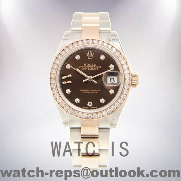 Rolex Datejust 28mm m279381rbr-0004 Ladies Oyster Bracelet Watch - Image 2