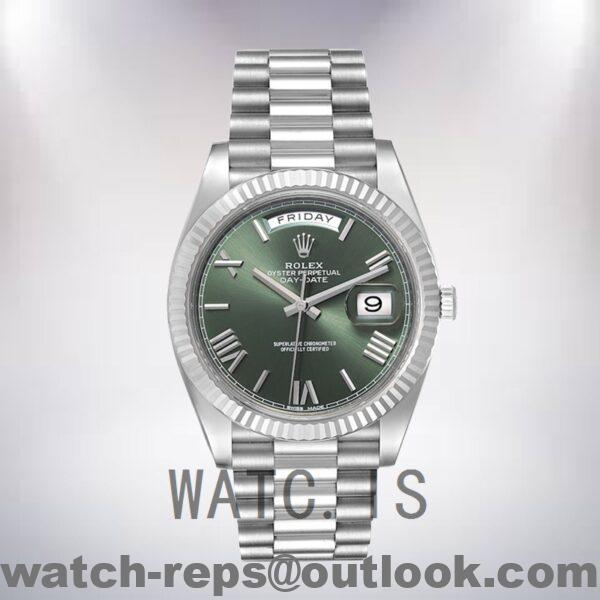 Rolex Day-Date Men’s 40mm m228239-0033 Green Dial Jubilee Bracelet Watch 5