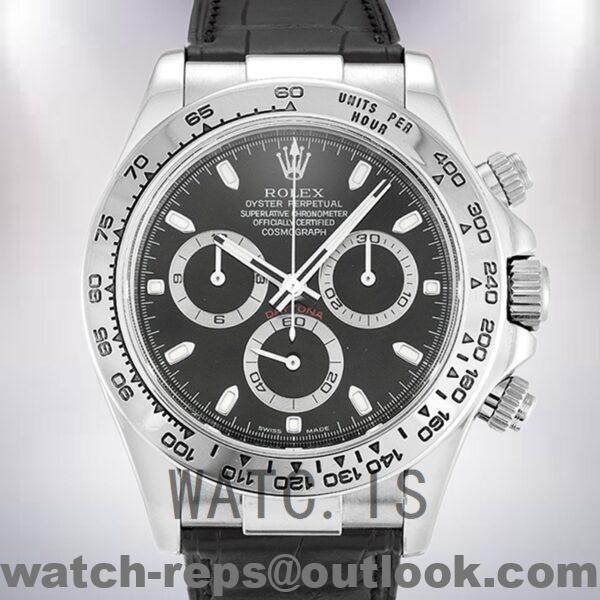Rolex Daytona Men's 116519 40mm Leather Strap Black Dial Watch