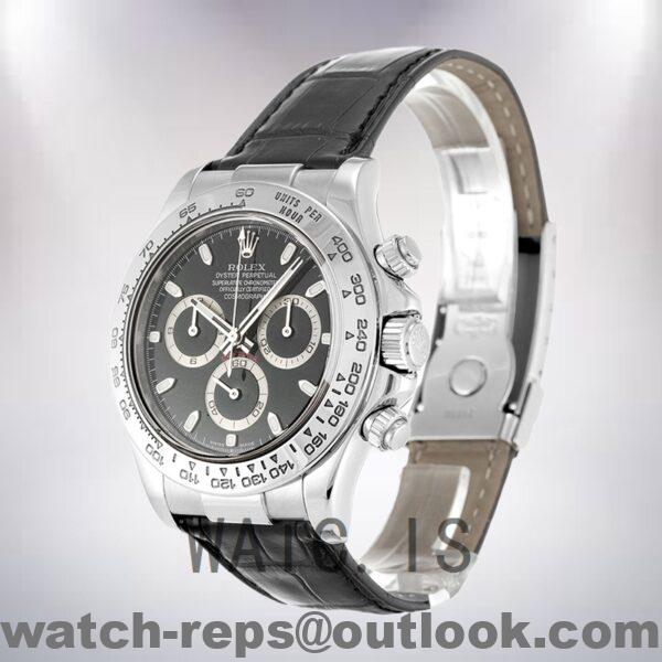 Rolex Daytona Men's 116519 40mm Leather Strap Black Dial Watch - Image 3