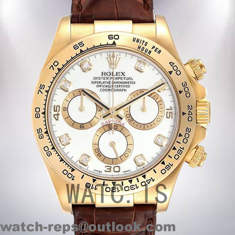 Rolex Daytona 40mm 116518 Men’s Gold-tone Leather Strap Watch 2