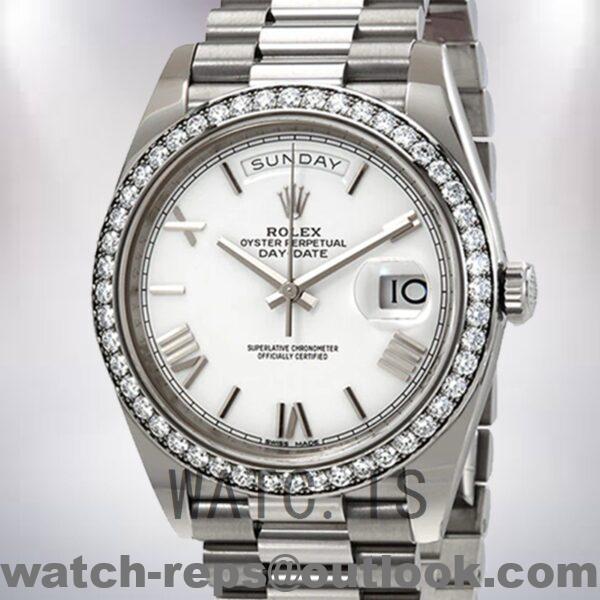 Rolex Day-Date 40mm 228349WRP Men’s Silver-tone Watch 4