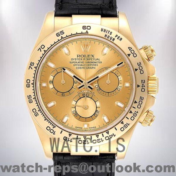 Rolex Daytona Men's 116518 40mm Gold-tone Leather Strap Watch