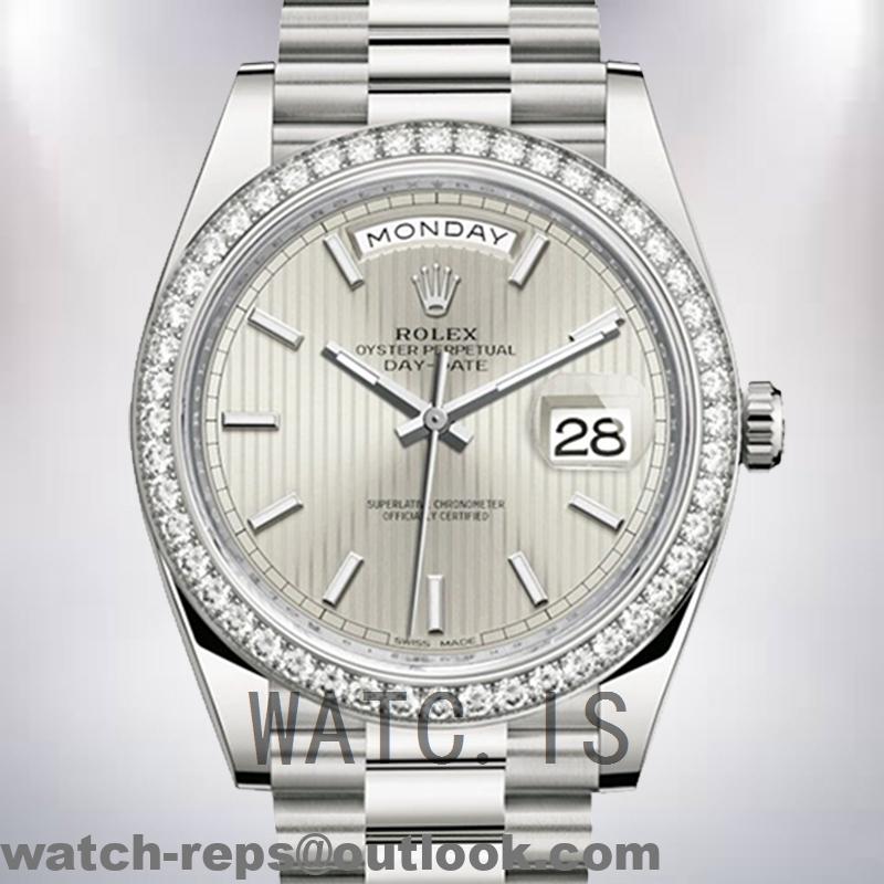 Rolex Day-Date 40mm 228349WRP Men’s Silver-tone Watch 3