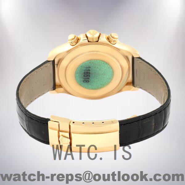 Rolex Daytona Men's 116518 40mm Gold-tone Leather Strap Watch - Image 4