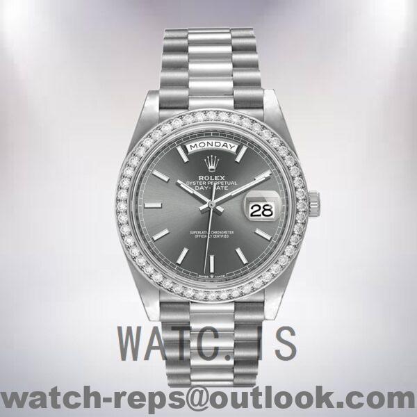Rolex Day-Date 40mm Men's m228349rbr-0041 Silver-tone President Bracelet Watch - Image 2