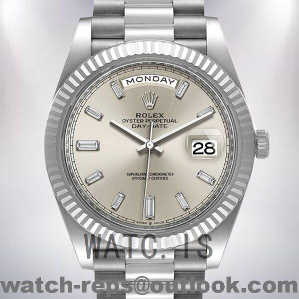 Rolex Day-Date 40mm Men's m228236-0002 President Bracelet Silver-tone Watch