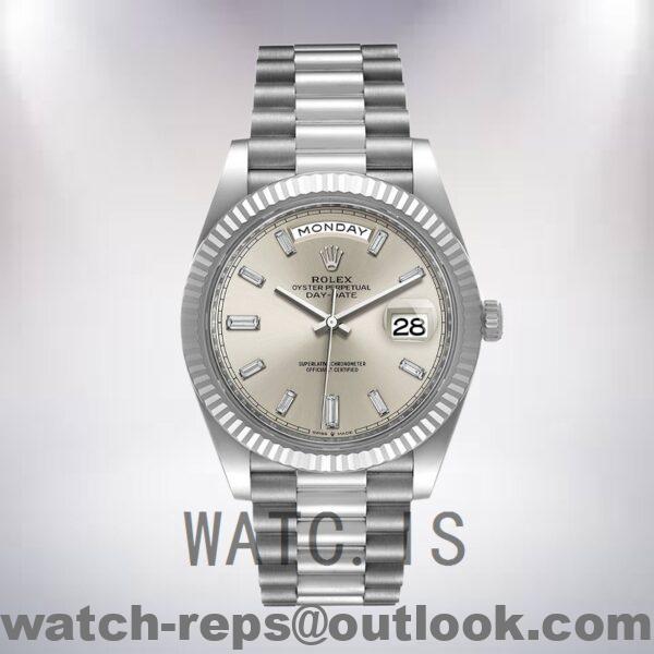 Rolex Day-Date 40mm Men's m228236-0002 President Bracelet Silver-tone Watch - Image 2