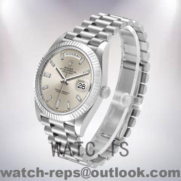 Rolex Day-Date 40mm Men's m228236-0002 President Bracelet Silver-tone Watch - Image 3