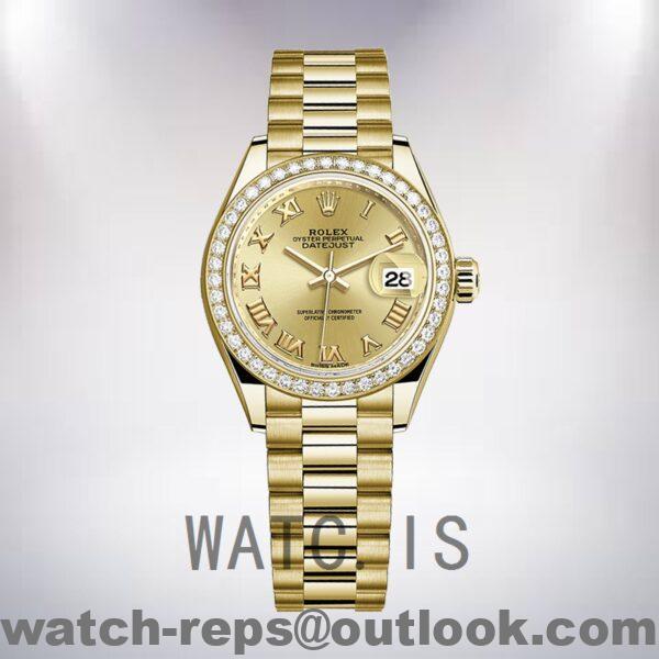 Rolex Datejust 28mm m279138rbr-0021 Ladies Champagne Dial Watch - Image 2