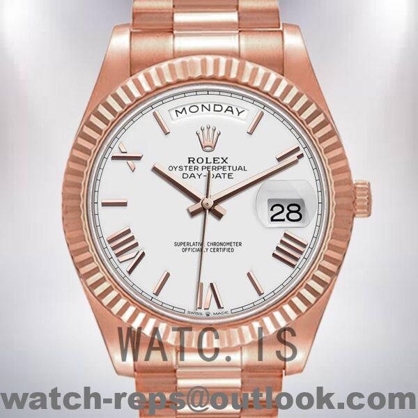 Rolex Day-Date m228235-0032 Men's 40mm White Dial Watch