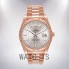 Rolex Day-Date m228235-0005 40mm Men's Silver Stripe Dial President Bracelet Watch - Image 2