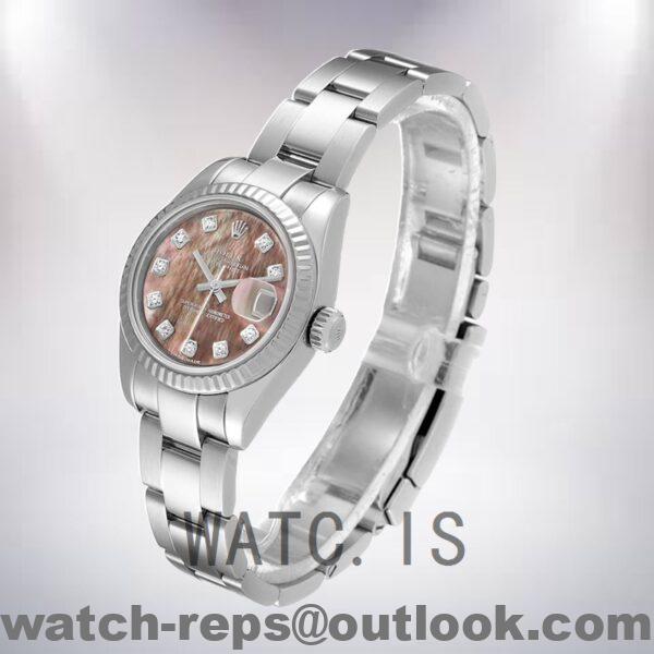 Rolex Datejust Ladies 179174 26mm Automatic Black Mother of Pearl Dial Watch - Image 3