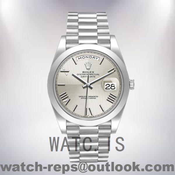 Rolex Day-Date 228206 40mm Men's Silver Dial Silver-tone Watch - Image 2