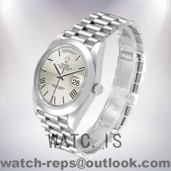 Rolex Day-Date 228206 40mm Men's Silver Dial Silver-tone Watch - Image 3