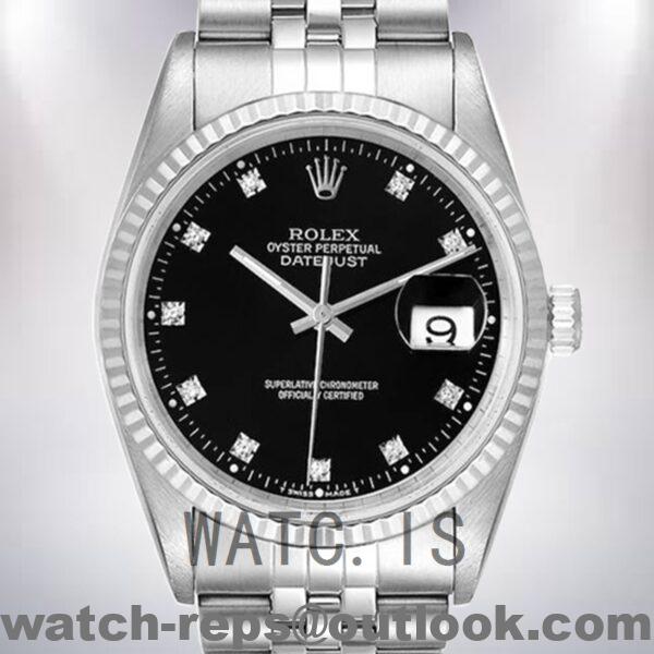 Rolex Datejust 16234BKDJ 36mm Men's Silver-tone Watch