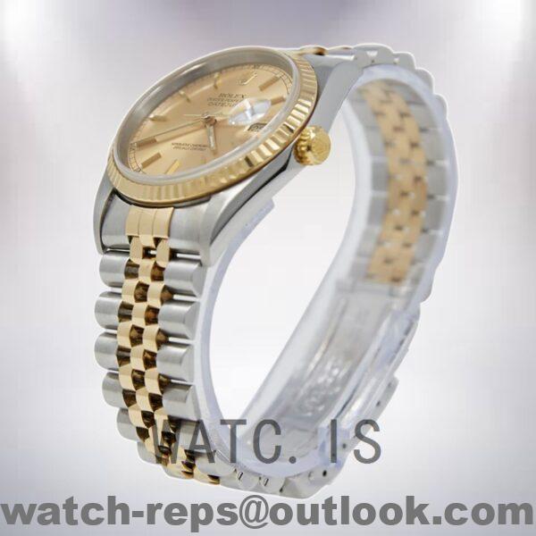 Rolex Datejust 16233CSJ Men's 36mm Gold Dial Jubilee Bracelet Watch - Image 3