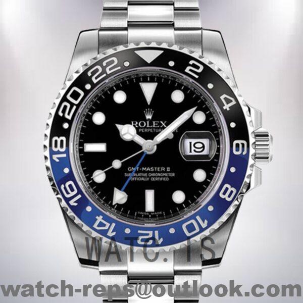 Rolex Gmt Master Ii 40mm Men's 116710BLNR-78200 Oyster Bracelet Black Dial Watch