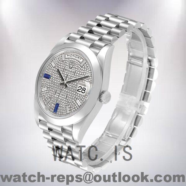Rolex Day-Date 40mm Men's 228206 President Bracelet Silver-tone Watch - Image 3