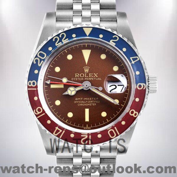 Rolex GMT-Master Men's 40mm 6542 Silver-tone Brown Dial Watch