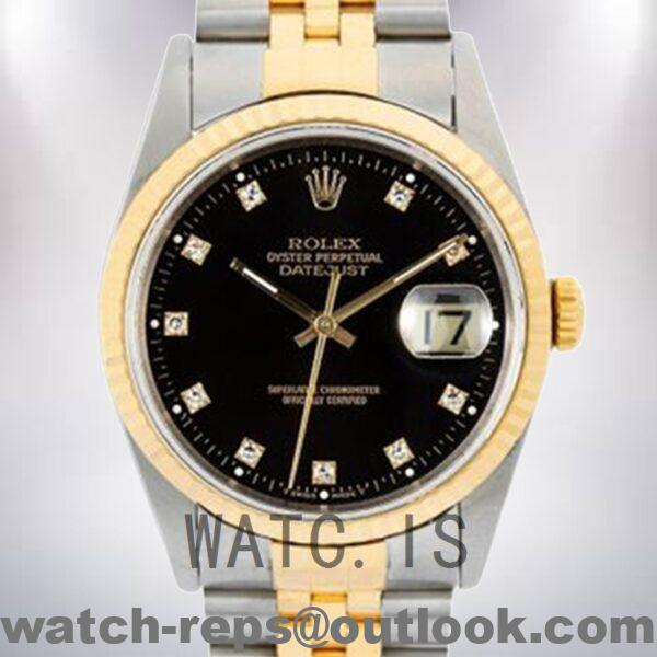 Rolex Datejust Men's 36mm 16233BKDJ Black Dial Jubilee Bracelet Watch