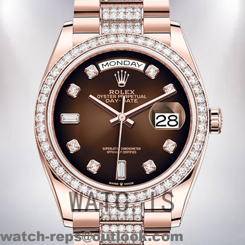 Rolex Day-Date Men’s 36mm m128345rbr-0040 President Bracelet Automatic Watch 3