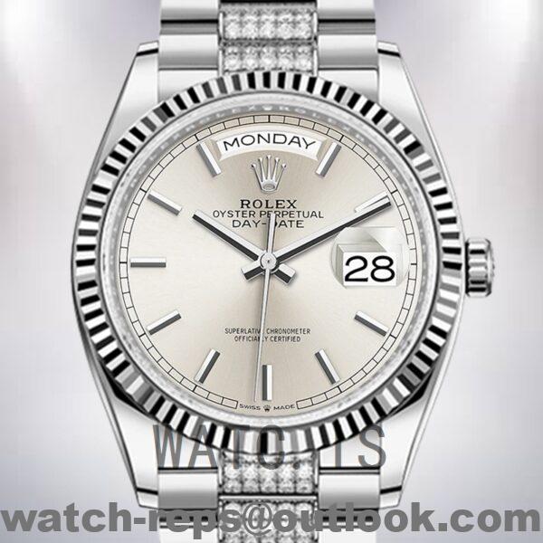 Rolex Day-Date 36mm Men's m128239-0025 Grey Dial Watch
