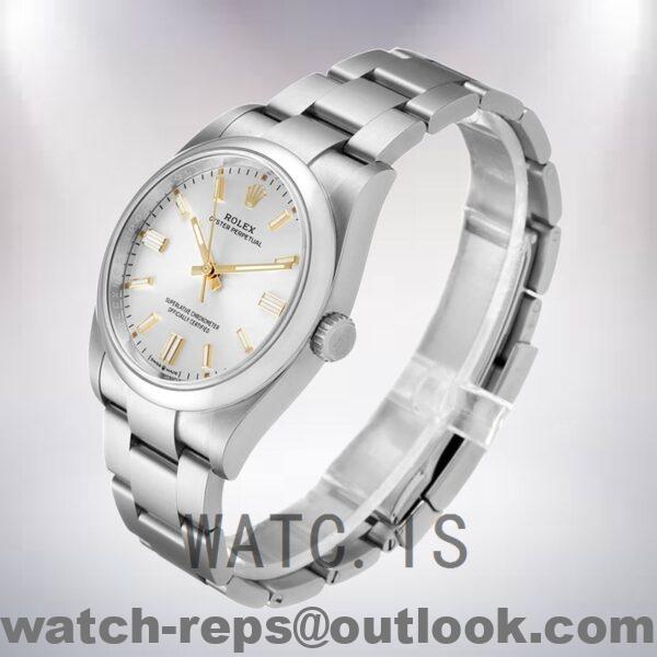 Rolex Oyster Perpetual m124300-0001 41mm Unisex Silver-tone Silver Dial Watch 5