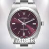 Rolex Oyster Perpetual m114300-0002 41mm Unisex Oyster Bracelet Red Grape Dial Watch