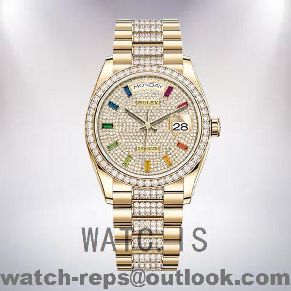 Rolex Day-Date Men's m128348rbr-0031 36mm Gold-tone Watch - Image 2