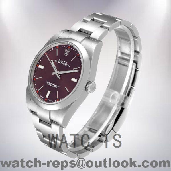 Rolex Oyster Perpetual m114300-0002 41mm Unisex Oyster Bracelet Red Grape Dial Watch - Image 3