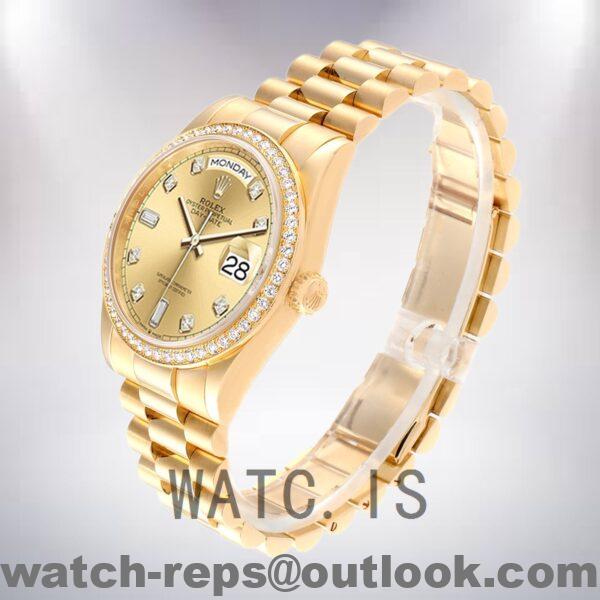 Rolex Day-Date 36mm Men's m128348rbr-0008 Champagne Dial President Bracelet Watch - Image 3
