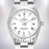 Rolex Oyster Perpetual Date 15000 Men's 36mm White Dial Silver-tone Watch