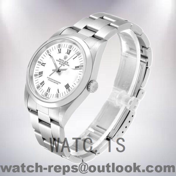 Rolex Oyster Perpetual Date 15000 Men's 36mm White Dial Silver-tone Watch - Image 3