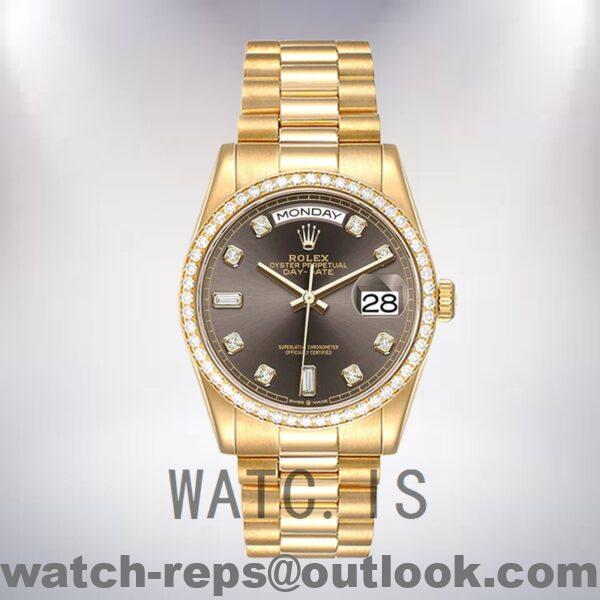 Rolex Day-Date 36mm m128348rbr-0005 Men's President Bracelet Brown Dial Watch - Image 2
