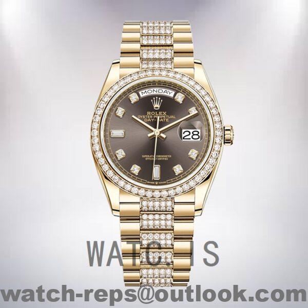 Rolex Day-Date Men's m128348rbr-0007 36mm Gold-tone Automatic Watch - Image 2