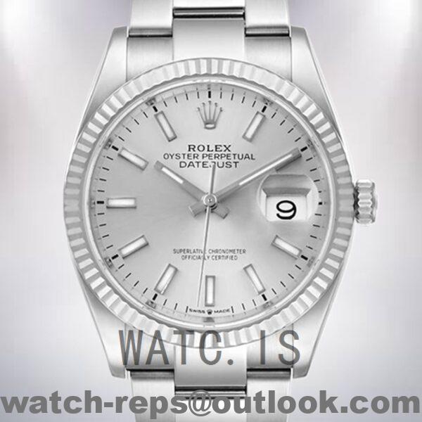 Rolex Datejust Men's 126234SSO 36mm Silver Dial Oyster Bracelet Watch
