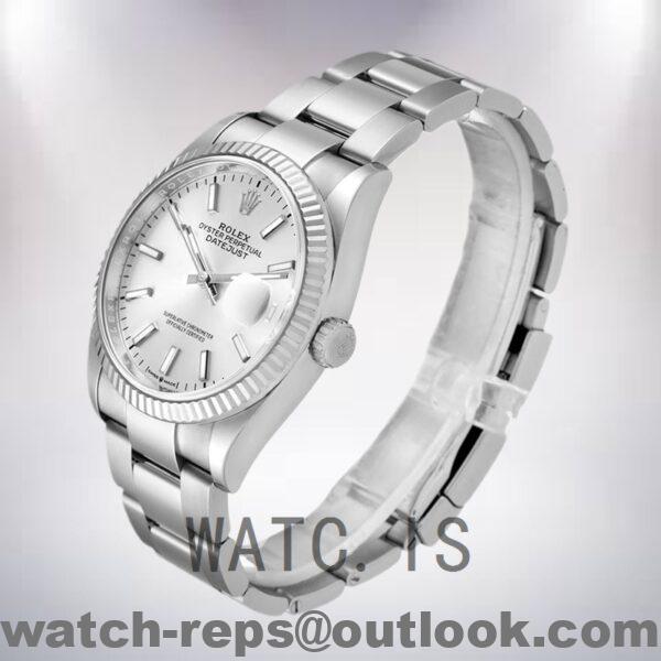 Rolex Datejust Men's 126234SSO 36mm Silver Dial Oyster Bracelet Watch - Image 3