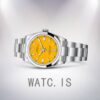 Rolex Oyster Perpetual m124300-0004 Unisex 41mm Yellow Dial Silver-tone Watch - Image 3