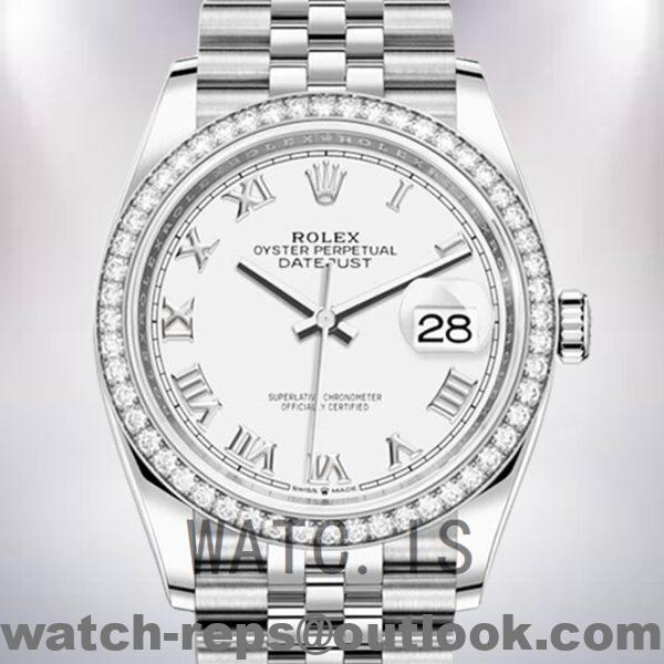 Rolex Datejust 36mm m126284rbr-0017 Ladies Silver-tone White Dial Watch 4