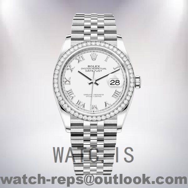 Rolex Datejust 36mm m126284rbr-0017 Ladies Silver-tone White Dial Watch 5