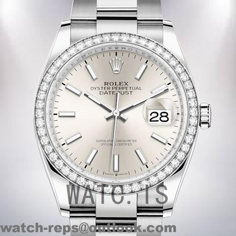 Rolex Datejust 36mm m126284rbr-0017 Ladies Silver-tone White Dial Watch 3