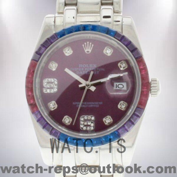 Rolex Pearlmaster 86349SAFUBL-42749 31mm Ladies Red Grape Dial Watch