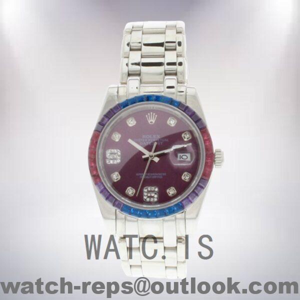 Rolex Pearlmaster 86349SAFUBL-42749 31mm Ladies Red Grape Dial Watch - Image 2
