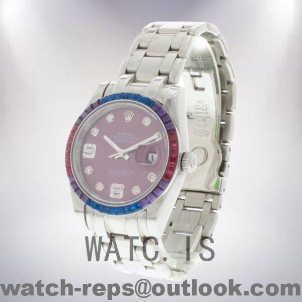 Rolex Pearlmaster 86349SAFUBL-42749 31mm Ladies Red Grape Dial Watch - Image 3