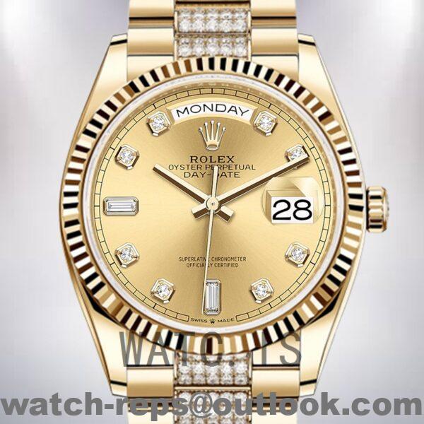 Rolex Day-Date Men's 36mm m128238-0026 Champagne Dial President Bracelet Watch