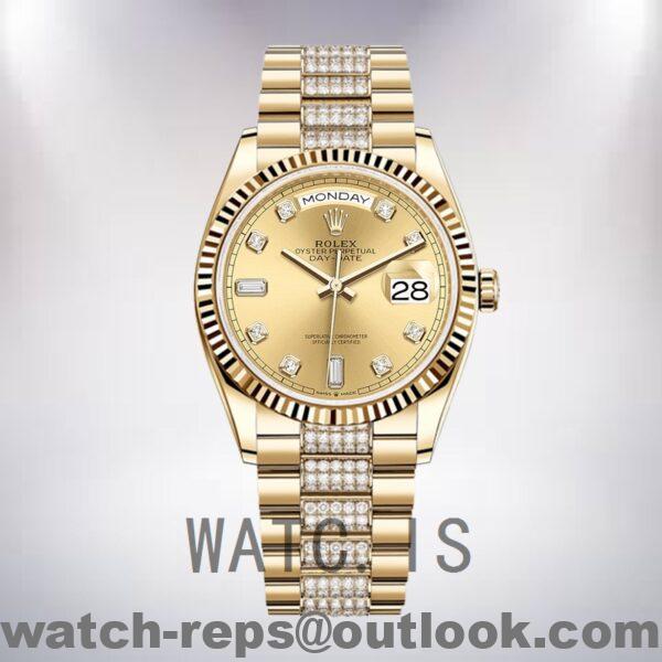 Rolex Day-Date Men's 36mm m128238-0026 Champagne Dial President Bracelet Watch - Image 2