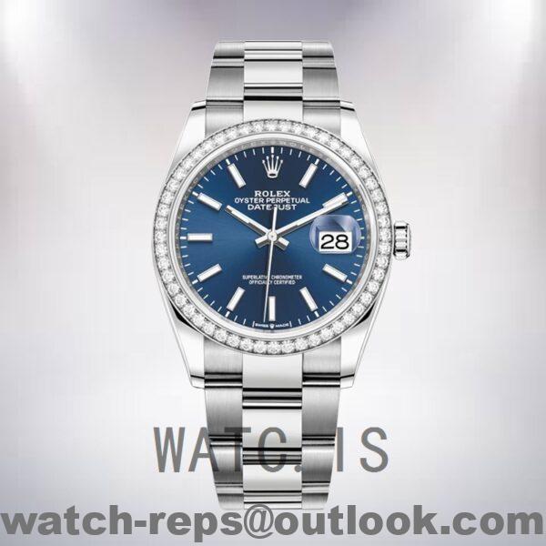 Rolex Datejust Ladies m126284rbr-0010 36mm Oyster Bracelet Blue Dial Watch 5