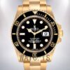 Rolex Submariner 116618LN-97208 Men's 40mm Gold-tone Black Dial Watch