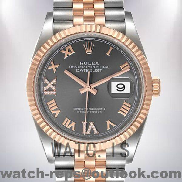 Rolex Datejust 36mm Men's m126231-0023 Jubilee Bracelet Grey Dial Watch